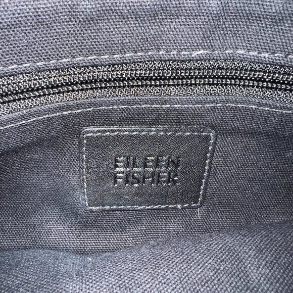 Eileen Fisher Black Leather Foldover Clutch